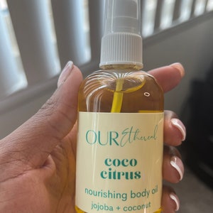 Coco Citrus Nourishing Oil Handmade Blend of Hydrating Organic Body Oils with Nourishing and Hydrating Jojoba image 4