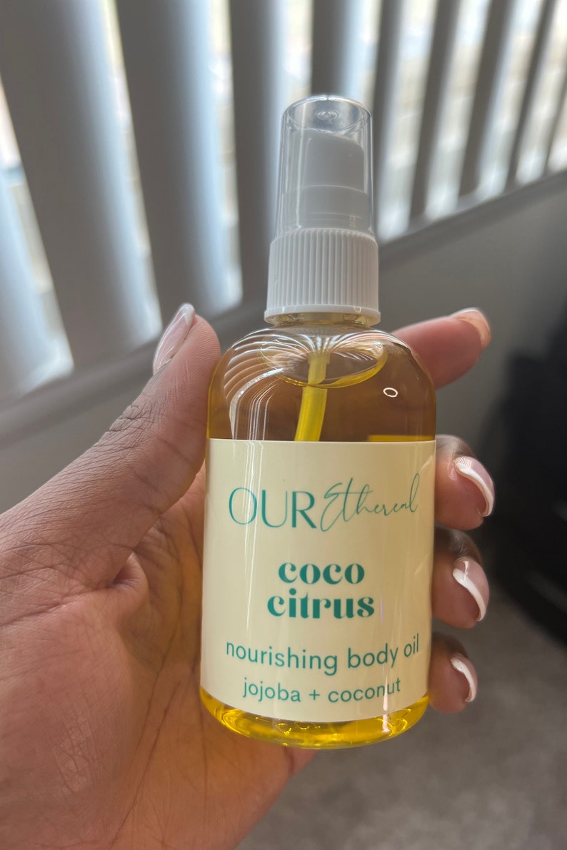 Coco Citrus Nourishing Oil Handmade Blend of Hydrating Organic Body Oils with Nourishing and Hydrating Jojoba image 4