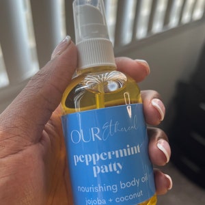 Peppermint Patty Nourishing Oil Handmade Blend of Hydrating Organic Body Oils with Nourishing and Hydrating Jojoba image 4