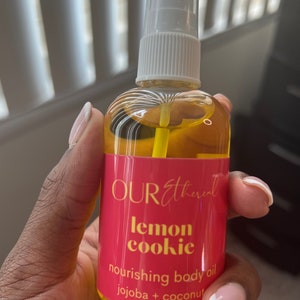 Lemon Cookie Nourishing Oil Handmade Blend of Hydrating Organic Body Oils with Nourishing and Hydrating Jojoba afbeelding 4