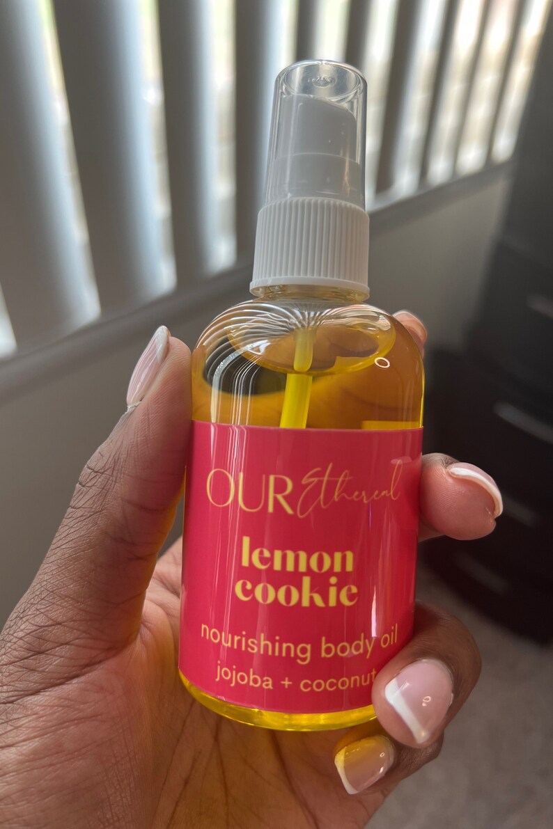 Lemon Cookie Nourishing Oil Handmade Blend of Hydrating Organic Body Oils with Nourishing and Hydrating Jojoba afbeelding 4