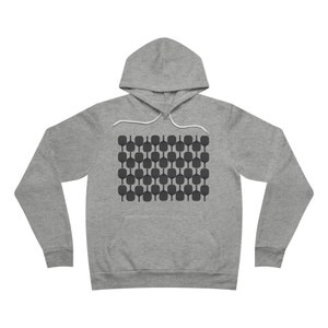 Pickleball Paddle Matrix Unisex Sponge Fleece Pullover Hoodie