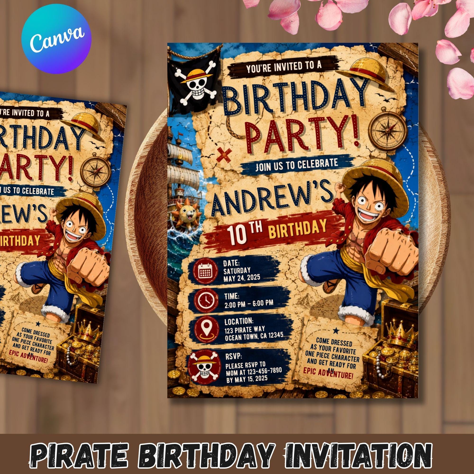 One Piece Birthday Card - Etsy