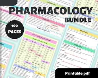 Pharmacology Notes Bundle: Nursing School Study Guide (PDF)
