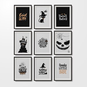 Halloween Prints of 9 Wall Art for Home Decor