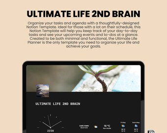 Notion Template Extended Life Planner All in One Template Notion Dashboard, Ultimativer Notion Kalender ADHS Personal Planner Minimal Aesthetic