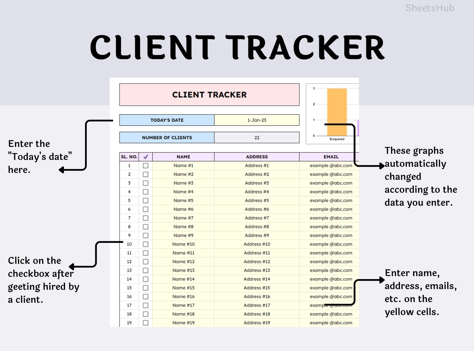 Client Tracker Google Sheet, Business Client Template, Client Tracker ...