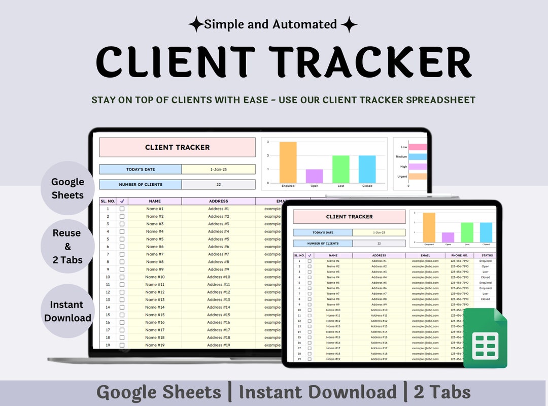 Client Tracker Google Sheet, Business Client Template, Client Tracker ...