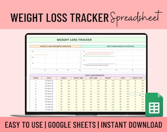 Weight Loss Tracker Planner, Digital Meal Planner, Workout, Macro + Calories, Activity Log,User Friendly Weight Loss Tracker,Calorie Tracker
