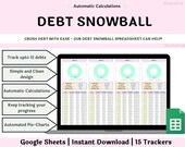 Debt Snowball Spreadsheet Tracker Template, Debt Snowball Google Sheets, Debt Payoff Tracker, Debt Snowball Calculator, Debt Tracker