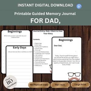 Pappas berättelseminnesbok: Guidad minnesdagbok (digital nedladdning)