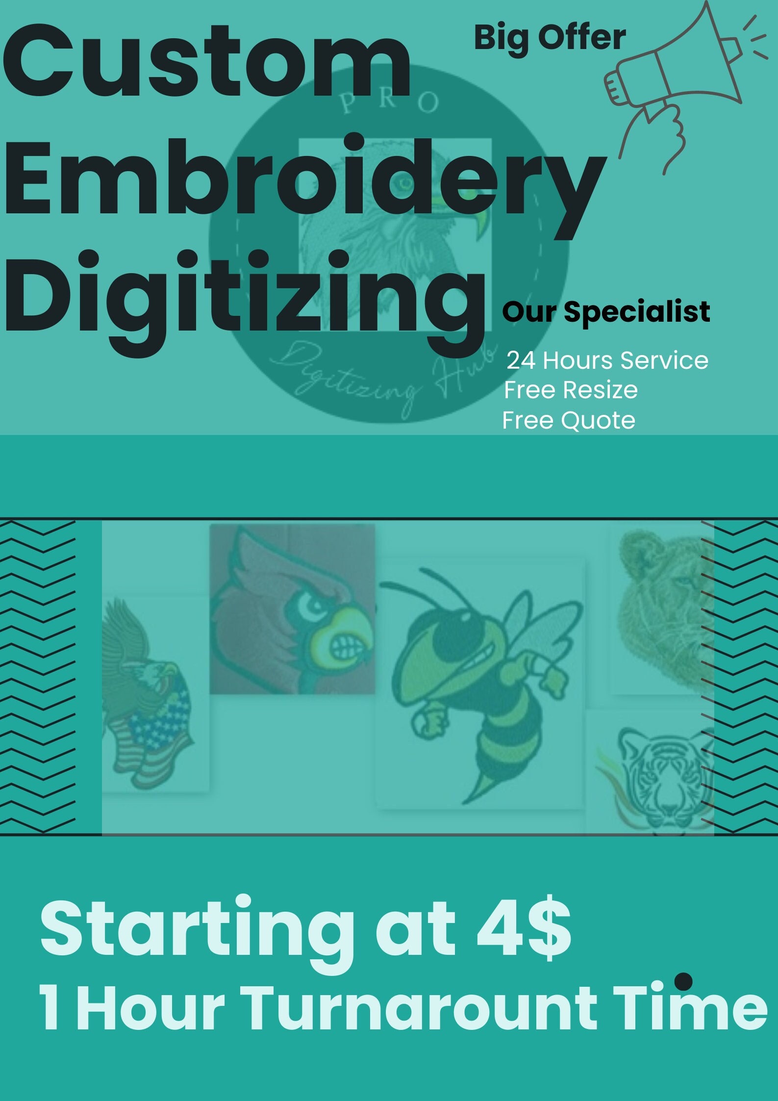 Custom Embroidery Design & Digitizing Logo Digitizing Etsy