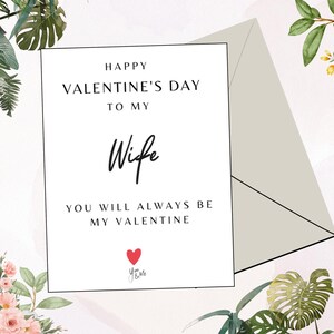Tarjeta del día de San Valentín para la esposa amada, tarjeta del día de San Valentín para la nueva mamá, primera tarjeta de San Valentín para la esposa, tarjeta editable / imprimible