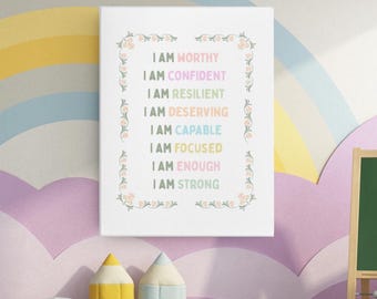 Personalized Motivational Wall Art – Positive Affirmations Gift for Her | Uplifting Decor for Women | Inspirational Quote Wall Print