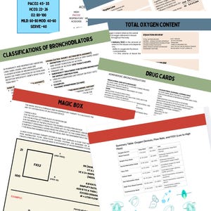 Könnte beinhalten: Ein farbenfrohes Diagramm mit dem Titel "ABG Interpretation Practice" und dem Text "Respiratory Care First" am unteren Rand. Das Diagramm enthält Informationen zur Blutgasanalyse, Sauerstoffversorgung und Atemwegsversorgung.