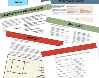 Respiratory Care 1st Semester Notes/ Study Guide