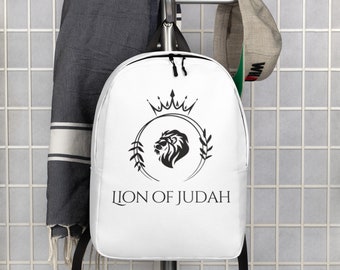 Lion of Judah Minimalist (white/Black) Backpack