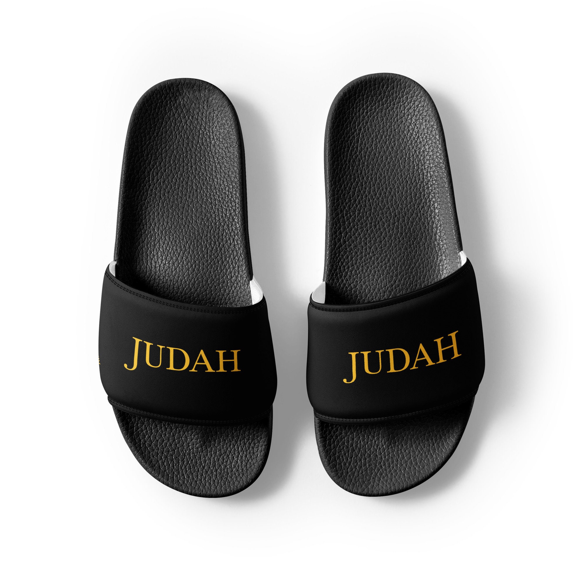 Black and gold slides sales
