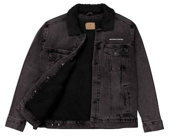 Matthew 15:24 KJV Unisex denim sherpa jacket