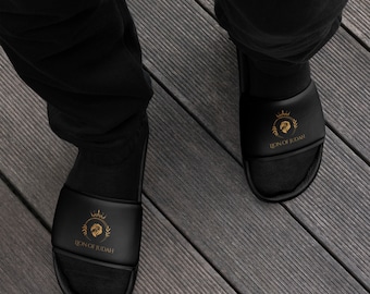 Lion of Judah Men’s (Black/Gold) slides