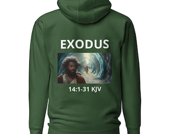 Exodus 14:1-31 KJV Unisex (Forest Green) Hoodie