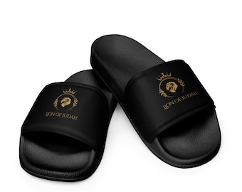 Lion of Judah Women's (Black/Gold) slides