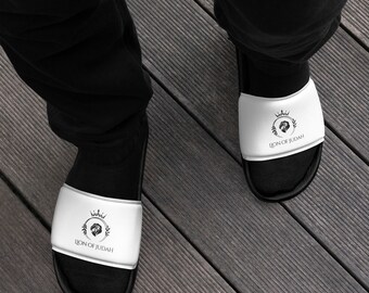 Lion of Judah Men’s (White/Black) slides