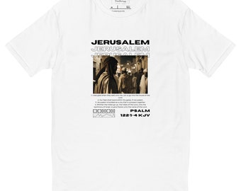 Psalm 122:1-4 KJV Short Sleeve Men's (White) T-shirt