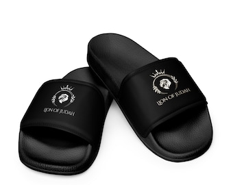 Lion of Judah Women's (Black/White) slides