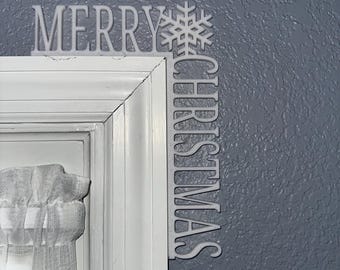3D Printed Merry Christmas Snowflake Door Corner Decor