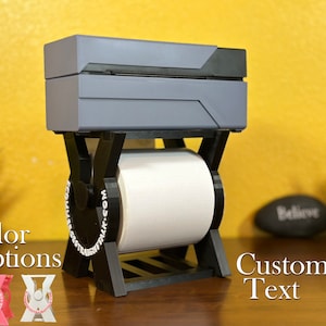 Thermal Printer Stand | Works with ROLLO, MUNBYN, small sized thermal printers | Label Printer Lift Desk Organizer| Space Saving