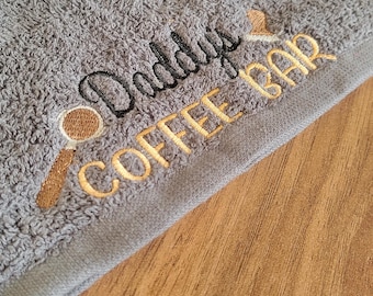 Personalized Portafilter Coffee Towel: Home Barista Gift | fathers day | dads | personalised