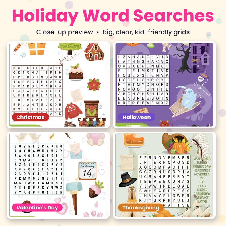 300+ Word Search Worksheets for Kids, Printable Word Search Puzzles PDF