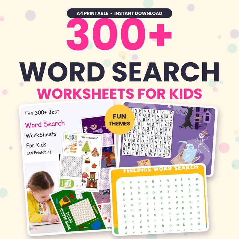 300+ Word Search Worksheets for Kids, Printable Word Search Puzzles PDF