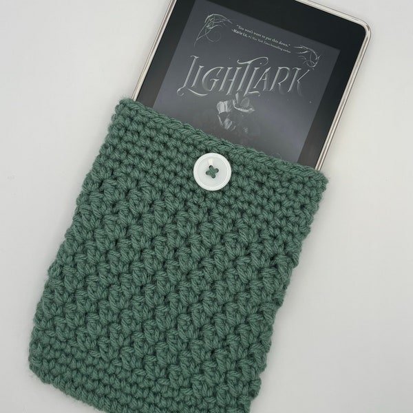 Crochet Kindle Sleeve, Crochet Kindle Cover, Handmade Kindle protector, Kindle Storage, Crocheted Kindle Sleeve Made to Order, Spring Colors