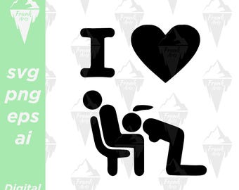 Te amo BJ Diseño Descarga digital SVG PNG Divertido Chiste Humorístico / Archivo de corte, Clip art, Vector, Cricut