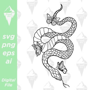 Gothic Snake Digital Download SVG PNG EPS | Arquivo de corte, Clipart, Vetor, Cricut