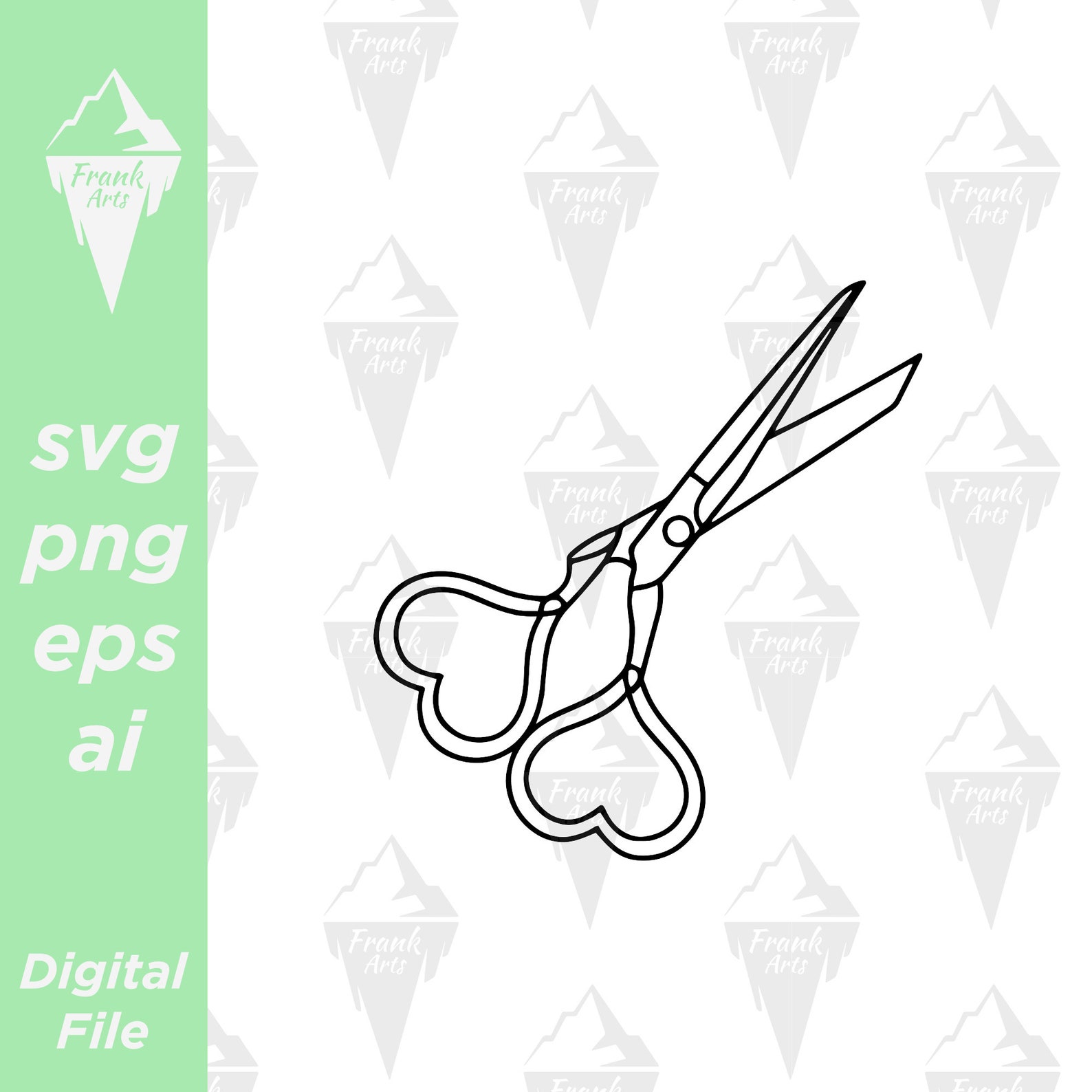 Heart Shaped Scissors Download SVG PNG EPS Cut File, Clip Art, Vector