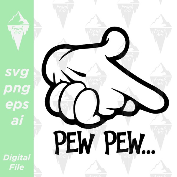 Pew Pew Mause Digital Download SVG PNG EPS | Cutfile, Clipart, Vector, Cricut
