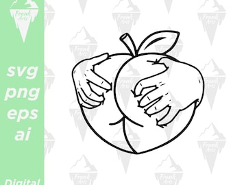 Peach Thick Ass Digital Download SVG PNG EPS | Cut file, Clip art, Vector, Cricut
