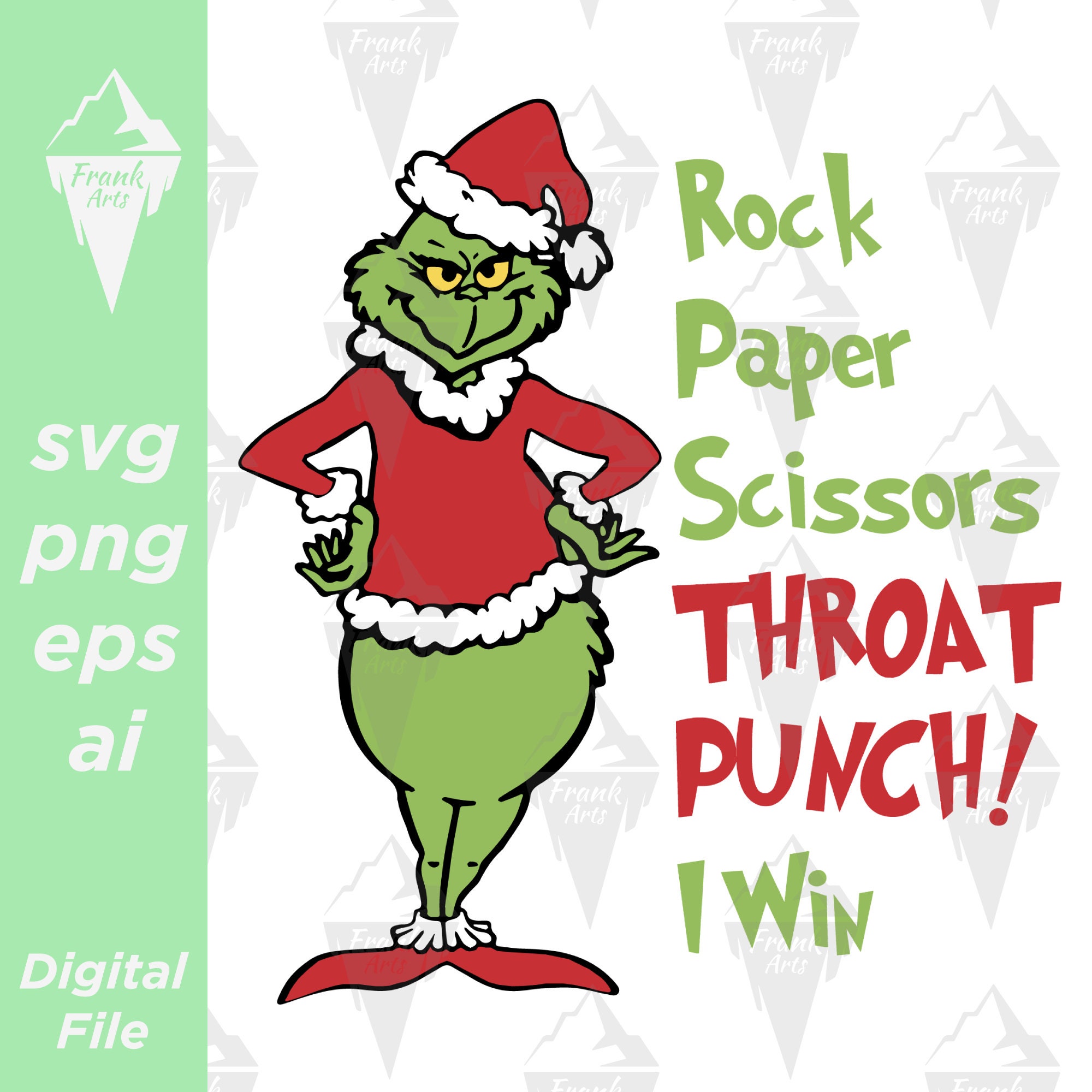 Troll Face Santa Hat SVG #2 Funny Meme Christmas Design Cartoon Mascot Cut  File DXF PNG Clipart Silhouette Cricut