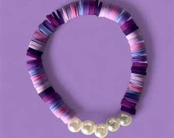 An purple pearl inspired braclet handmade by me