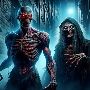 Puzzle for Adults | &quot;Spine-Chilling Terrifying Zombie Duo&quot; | Gothic Horror Puzzle | Nightmare Alley Jigsaw Puzzle | Brain Teaser | Verkadi