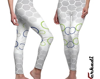 Yoga Pants | "Optic Wave Athletic Leggings" | Dynamic Abstract Print Leggings | Yoga Leggings | Activewear | Gym | Workout Tighta | Verkadi.