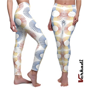 Yoga Pants | &quot;Chic Rainbow Dotted Athletic Leggings&quot; | Stylish Activewear for Women | Leggings | Yoga Leggings | Workout Leggings | Verkadi.