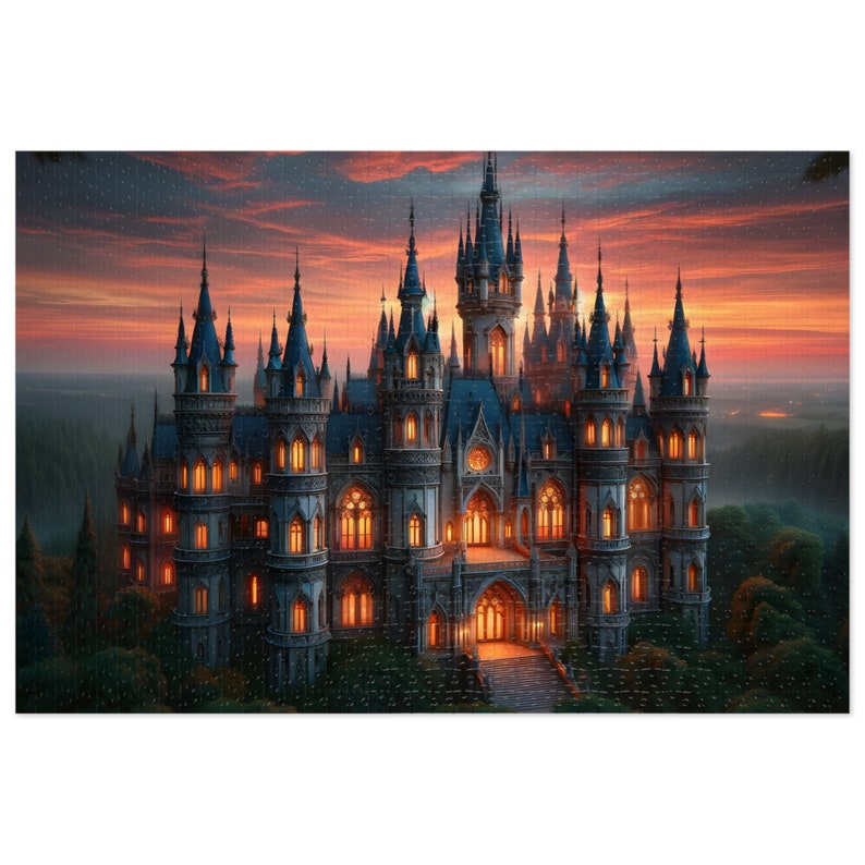 Jigsaw Puzzle victorian Elegance at Dusk. A Highdetail European Castle