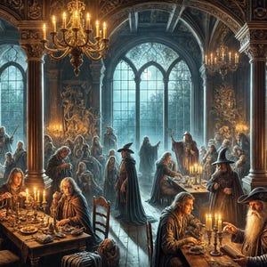 Puzzle | &quot;Medieval Banquet Hall&quot; | Intricate Gothic Fantasy Scene with Wizards and Mystics, | Jigsaw for Adults | Perfect Gift | Verkadi