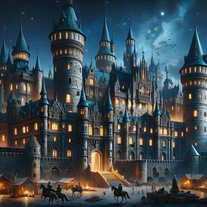 Puzzle | &quot;Twilight Medieval Mysteries&quot; | A Stately Castle Evening in Adult Puzzle Pieces | Starlit Adventure Puzzle for Grown-Ups | Verkadi.