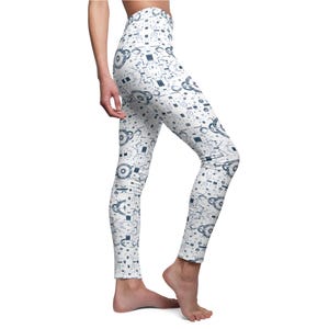 Yoga Pants | &quot;Futuristic Circuit Pattern Casual Leggings&quot; | Unique Designer Activewear | Yoga Leggings | Leggings | Gym Tights | Verkadi.