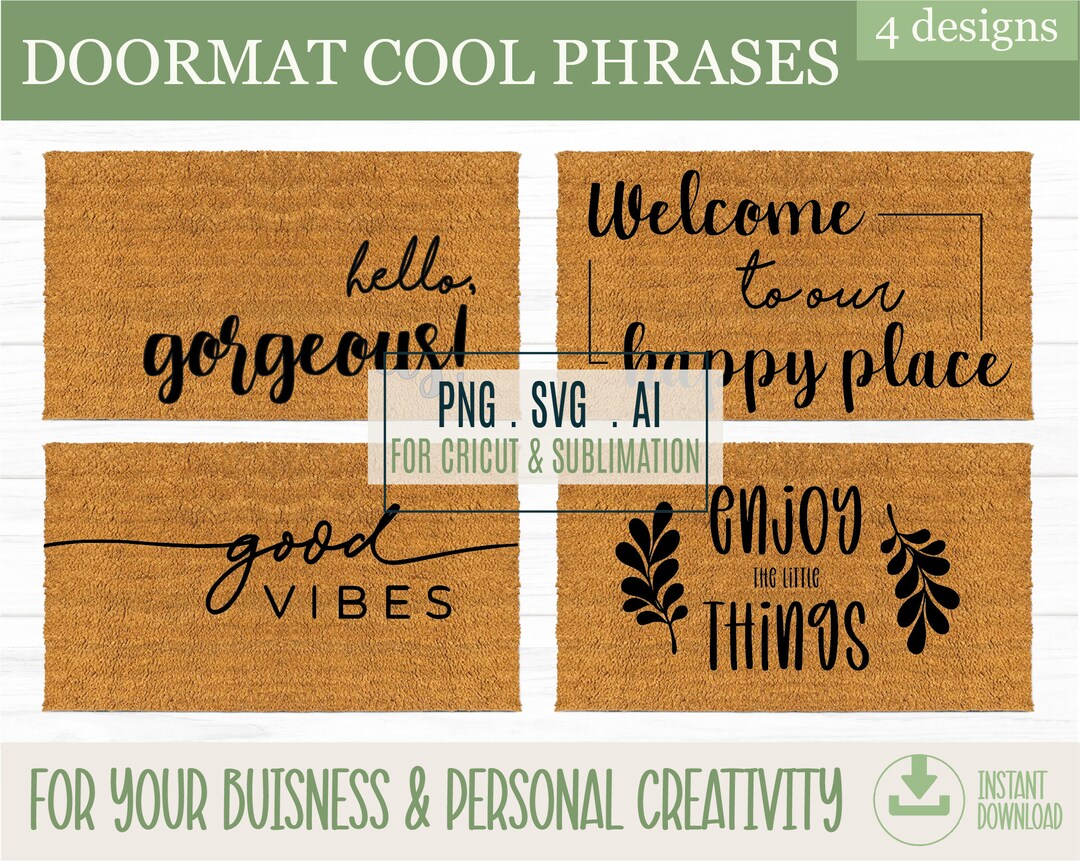 Doormat Cool Phrases Bundle Doormat SVG Bundle Funny Etsy